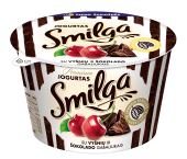 SMILGA jogurtas su vyšniomis ir šokolado gabaliukais, 200g